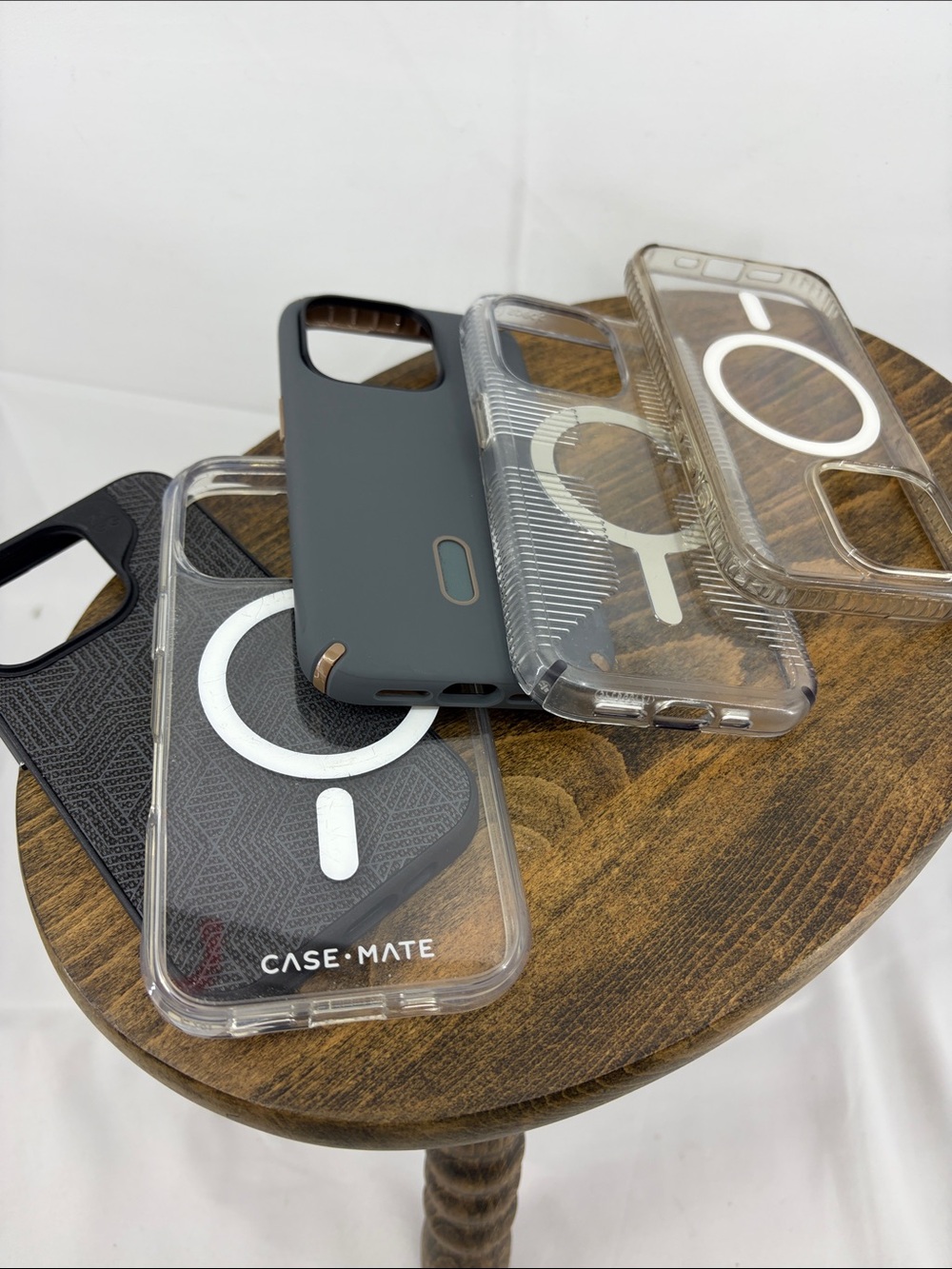 Bundle of 5x iPhone 15 Pro Cases Case-Mate, Speck, ZAGG, Insign - Clear Charcoal